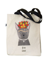 Fido Kahlo tote bag by Niaski.
