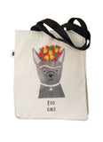 Fido Kahlo tote bag by Niaski.
