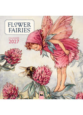 Flower Fairies 2027 calendar cover with a fairy and flowers on a white background