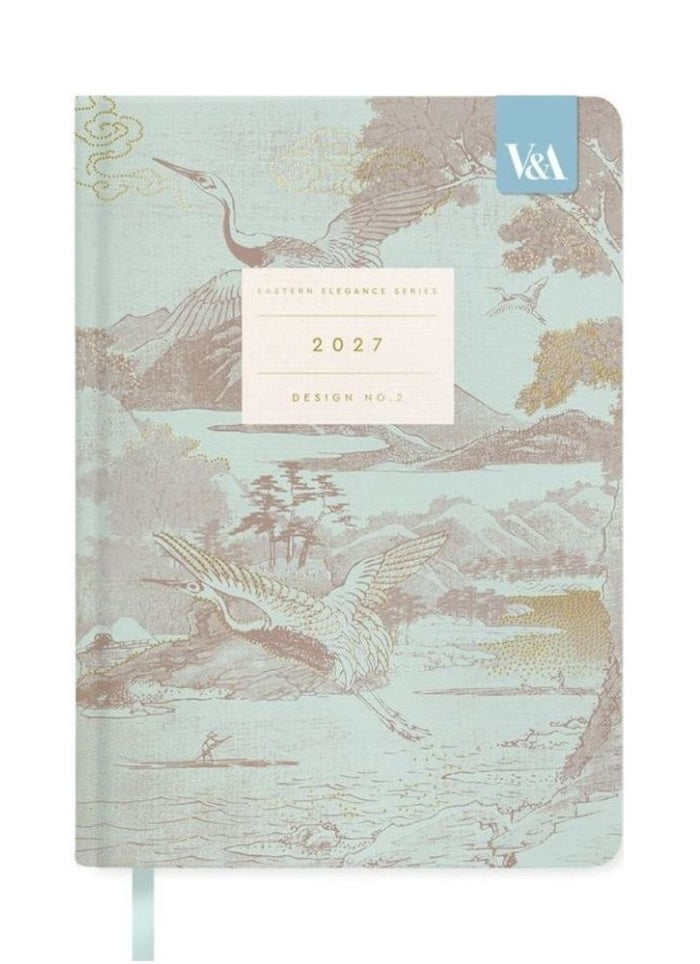 2027 planner with bird design on a light blue background