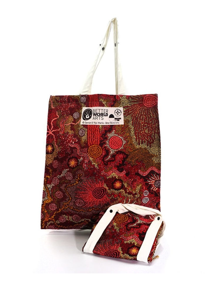 Foldable Cotton Bag - Damien and Yilpi Marks (931)