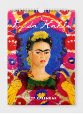 Frida Kahlo calendar with colorful design on a white background