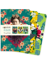 Set of three mini notebooks with colorful designs and a portrait of a famous artist on the cover.