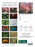 Allaluna 2027 calendar with nature-themed images on a white background