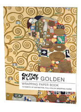 Gustav Klimt-themed wrapping paper book with decorative design and text.