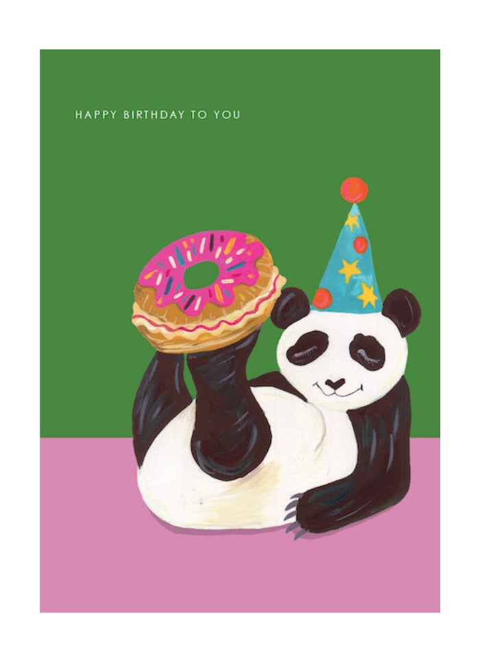 Hutch Cassidy greeting card - Panda and Donut