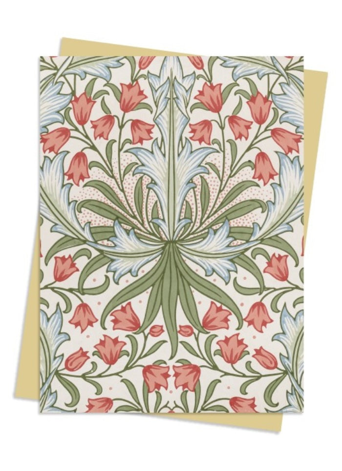 Decorative card with floral pattern on a white background