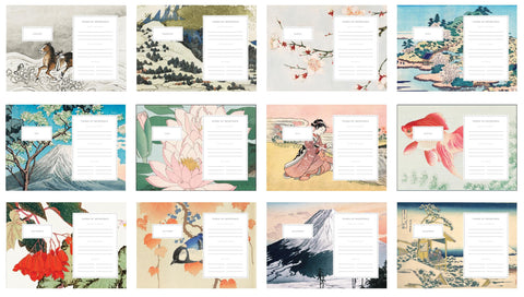 Ohh Deer A5 Large Diary 2025 - Japanese Chinoiserie - month overview pages