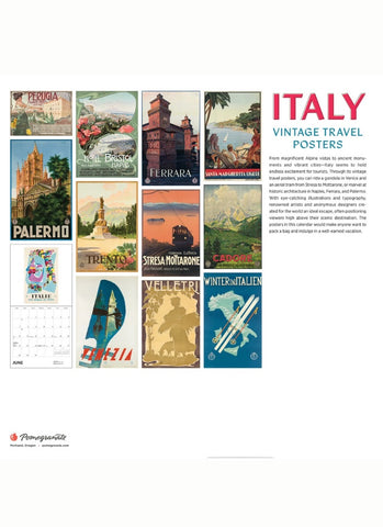 Italy Vintage Travel Posters Wall Calendar 2026