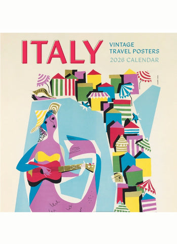 Italy Vintage Travel Posters Wall Calendar 2026