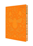 Orange 2027 calendar with embossed design on a white background