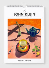 John Klein 2027 calendar with a still life painting design on a white background