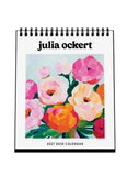 2027 desk calendar by Julia Ockert with floral design on a white background
