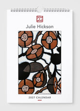 2027 calendar by Julie Hickson with abstract design on a white background