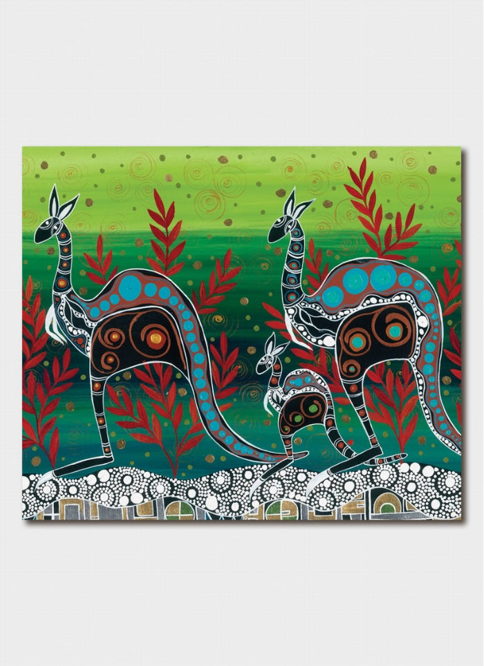 Melanie Hava Art Card - Kangaroo Family