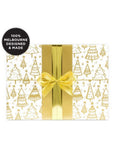 Kerstboom Gold Christmas wrapping paper - 5m roll.