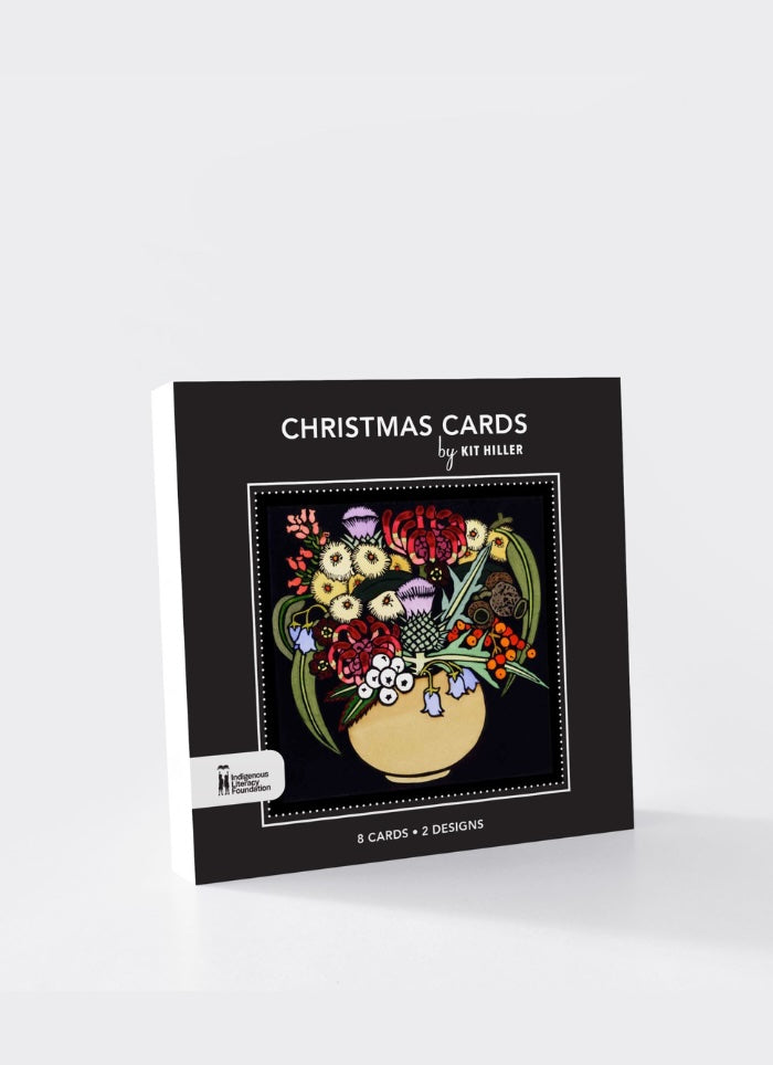 Pack of Christmas cards with floral design on a white background