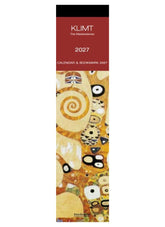 Klimt 2027 calendar and bookmark with abstract art design on a white background