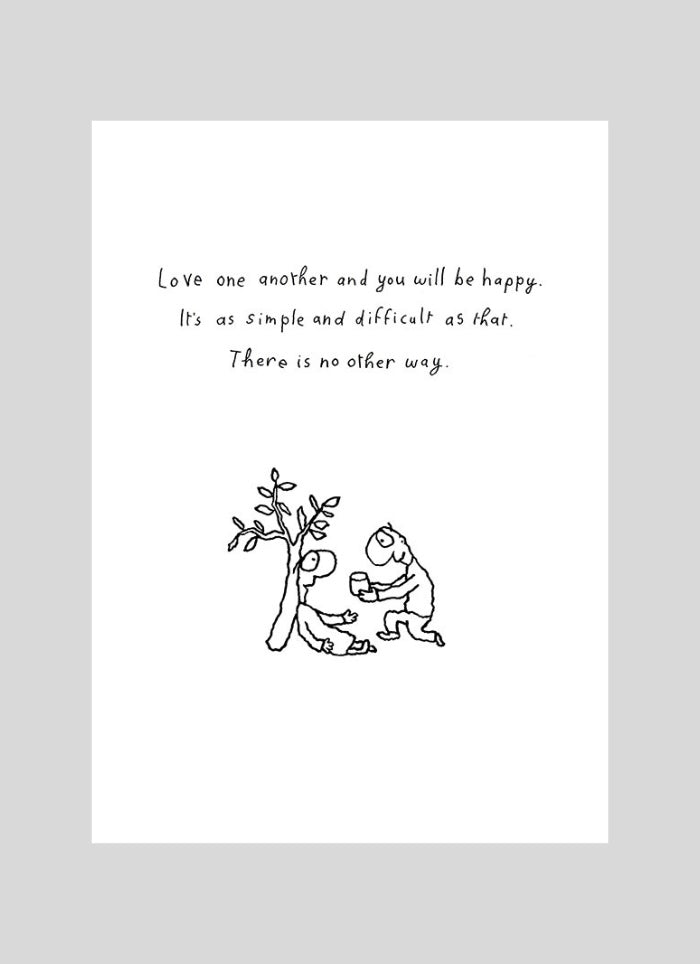 Leunig cartoon card - Love One Another