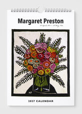 Calendar cover featuring a floral illustration with 'Margaret Preston' text