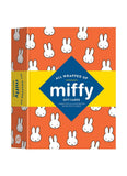 Box of miffy gift cards with orange background and white bunny pattern