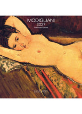 Modigliani artwork with 'Modigliani 2027' text on a white background