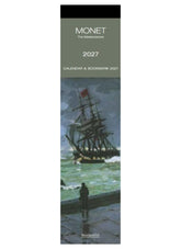 Calendar and bookmark with Monet painting design on a white background