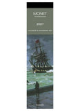 Calendar and bookmark with Monet painting design on a white background