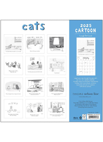 New Yorker Cartoon Wall Calendar - Cats 2025 - back