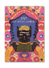 2027 Cat Artists Calendar with a colorful design featuring a cat.