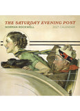 2027 calendar cover featuring a painting of a woman and a man with a dog, titled 'The Saturday Evening Post' by Norman Rockwell.