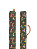Two green cases with fairy tale character illustrations on a white background