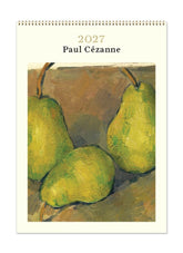 Calendar cover featuring a painting of three green pears by Paul Cézanne with the year 2027.