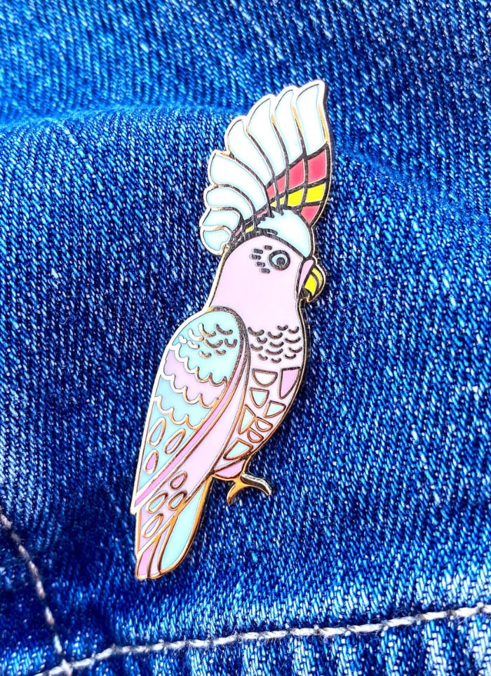 Braw Paper Co Pink Cockatoo Enamel Pin