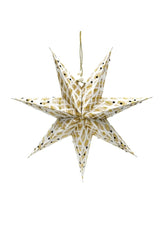 Gold, white and black spotted paper star decoration