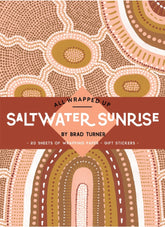 Packaging of 'Saltwater Sunrise' by Brad Turner with abstract patterns and text.