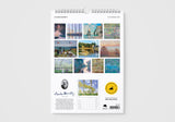 Calendar with Claude Monet artwork on a white background