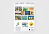 Van Gogh calendar with various artworks on a white background
