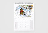 Calendar with a Winnie the Pooh illustration on a white background