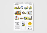 Winnie the Pooh calendar with illustrations on a white background