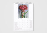 Calendar page for December with a floral design on a white background
