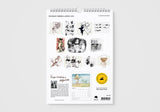 Calendar with illustrations of cats on a white background