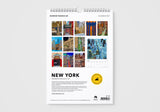 Calendar with New York cityscape images on a white background
