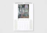 Calendar with a bathroom scene on a white background