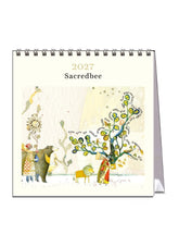 2027 Sacredbee calendar with illustrations of animals and a tree on a white background