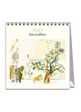 2027 Sacredbee calendar with illustrations of animals and a tree on a white background