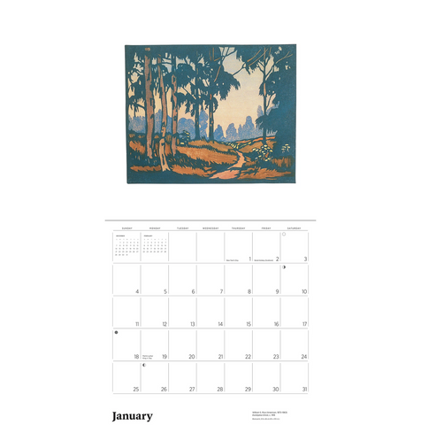 Pomegranate Arts and Crafts Block Prints by WIlliam S Rice 2026 wall calendar