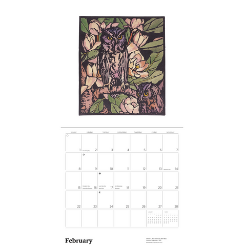 Pomegranate Arts and Crafts Block Prints by WIlliam S Rice 2026 wall calendar