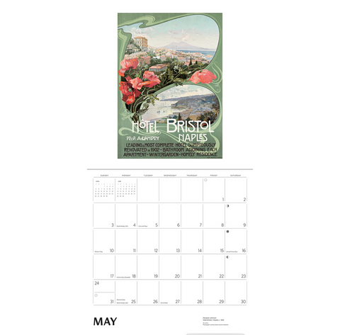 Italy Vintage Travel Posters Wall Calendar 2026