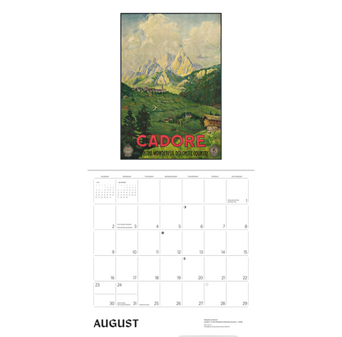 Italy Vintage Travel Posters Wall Calendar 2026